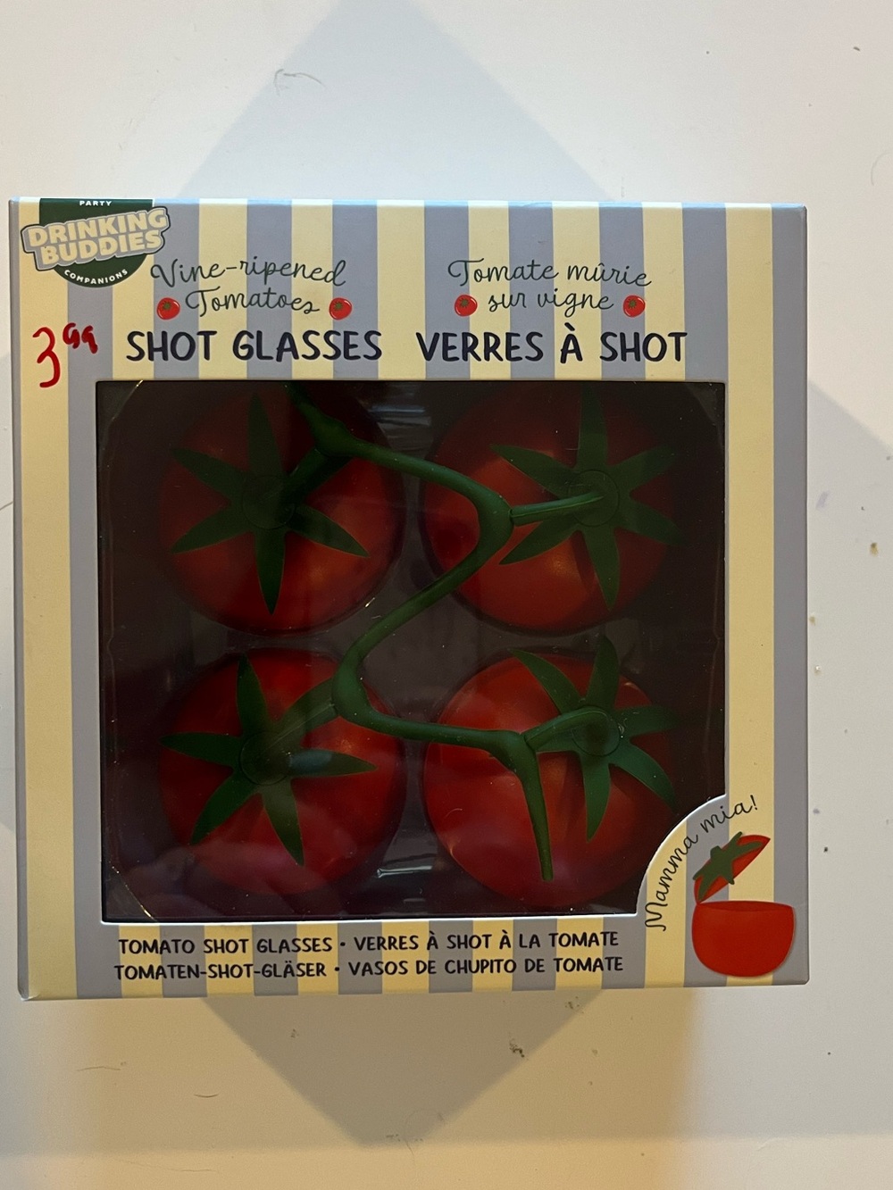 Tomato Vine Shot Glasses - Red & Green